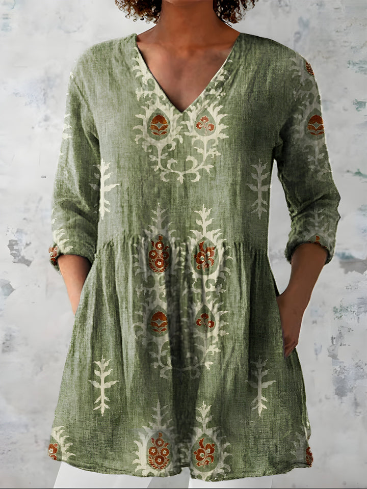 Everly™ Long Blouse with V-Neck