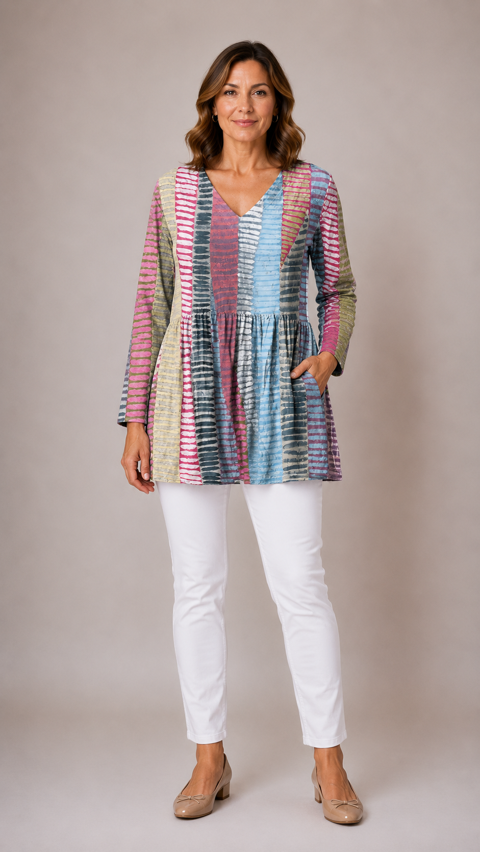 Margo™ Long Blouse with V-Neck