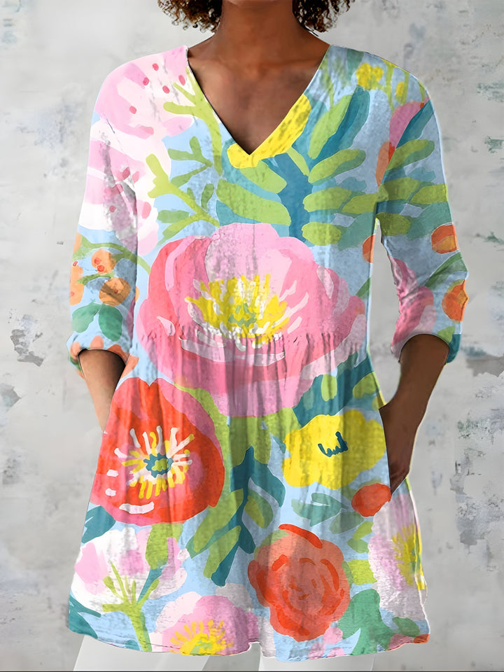 Valerie™ Long Blouse with V-Neck