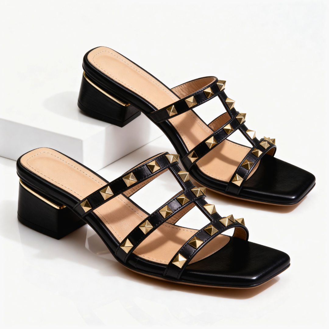 Odette™ | Bold Studded Mule with All-Day Comfort