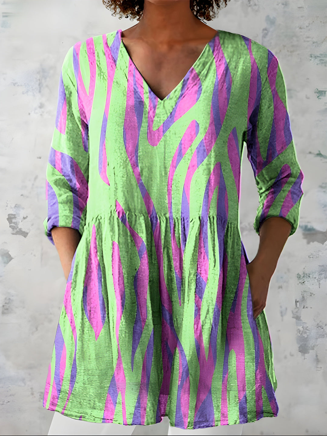 Lyla™ Long Blouse with V-Neck