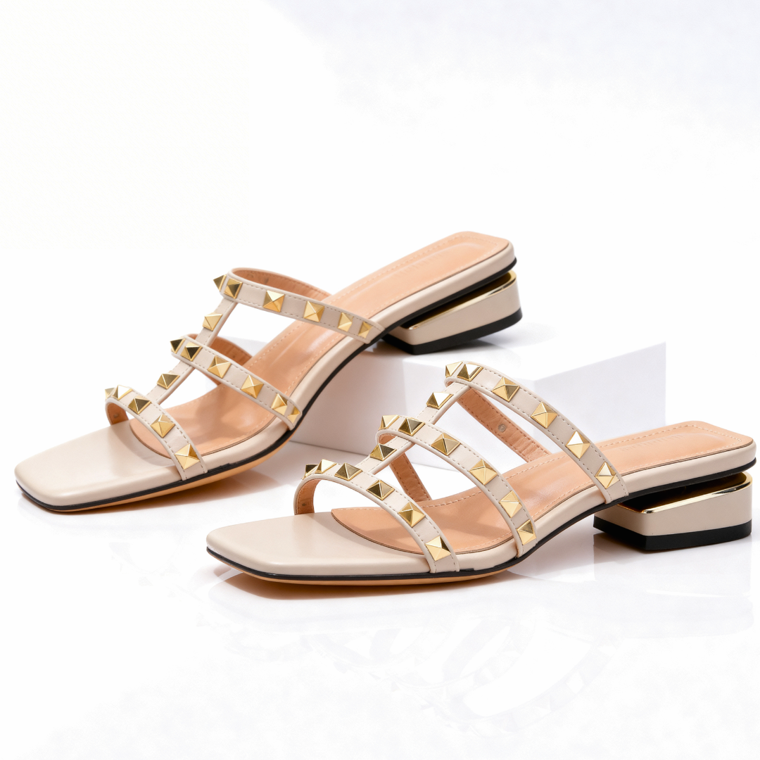 Odette | Studded Leather Mule