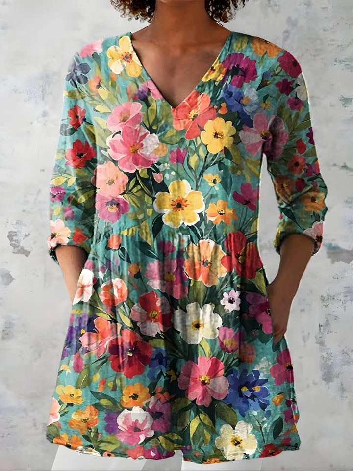 Angel™ Long Blouse with V-Neck