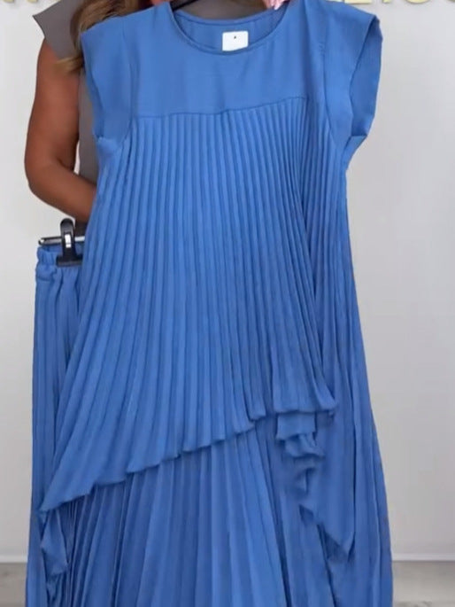 Sherry™ Pleated Midi Top & Wide-Leg Pants Set