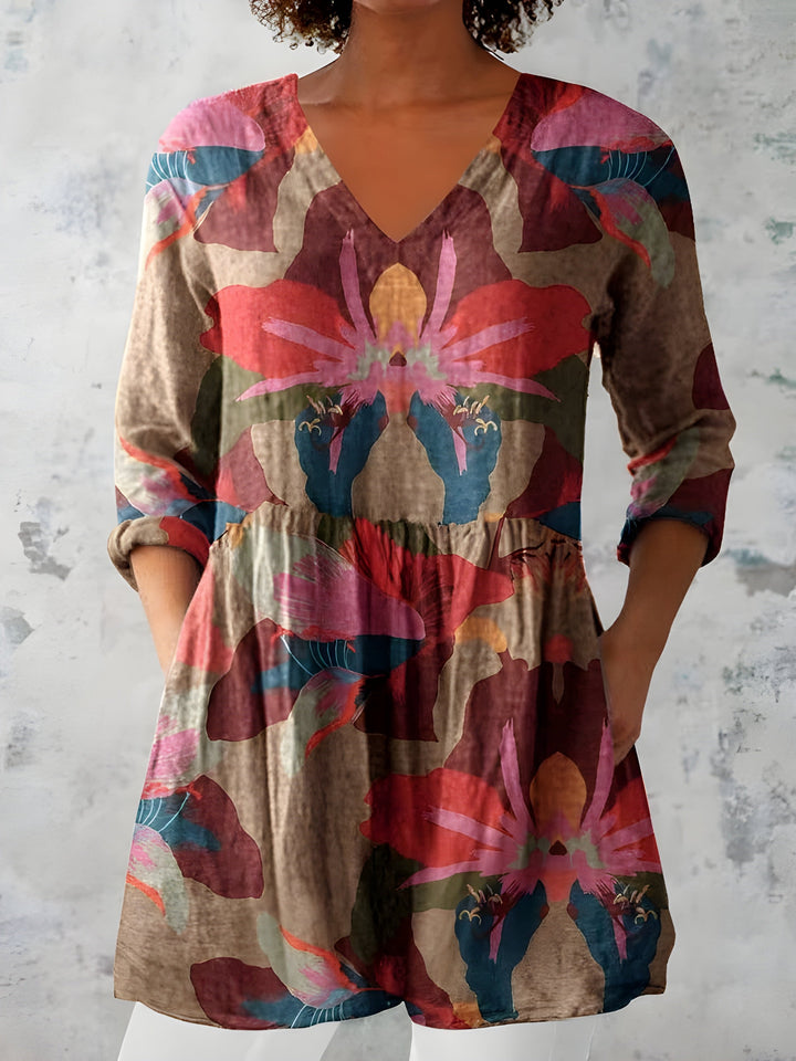 Cassidy™ Long Blouse with V-Neck