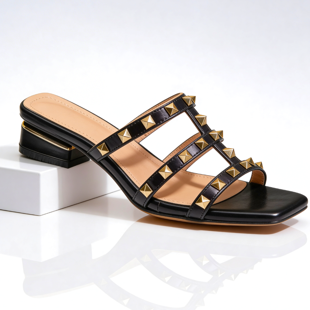 Odette | Studded Leather Mule