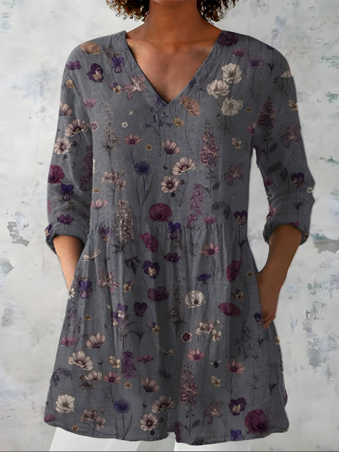 Addison™ Long Blouse with V-Neck