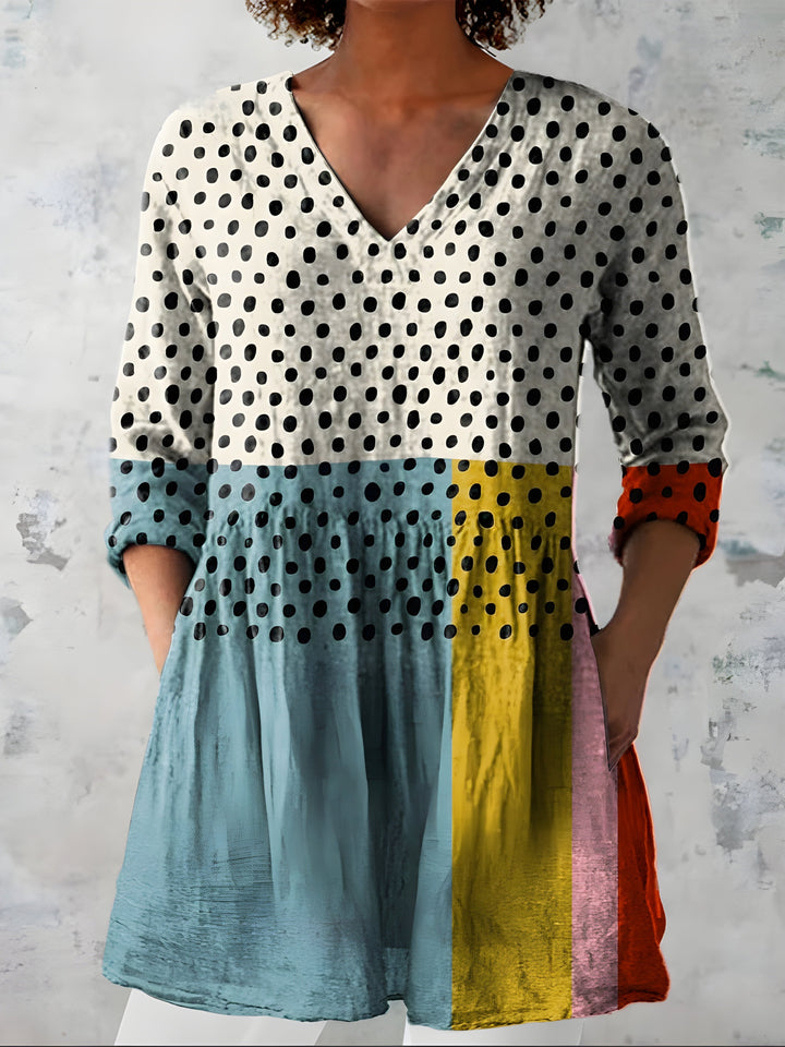 Jacqueline™ Long Blouse with V-Neck