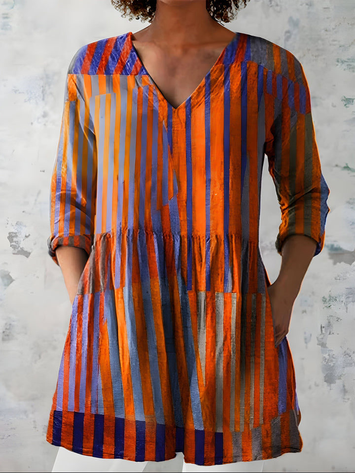 Amaia™ Long Blouse with V-Neck