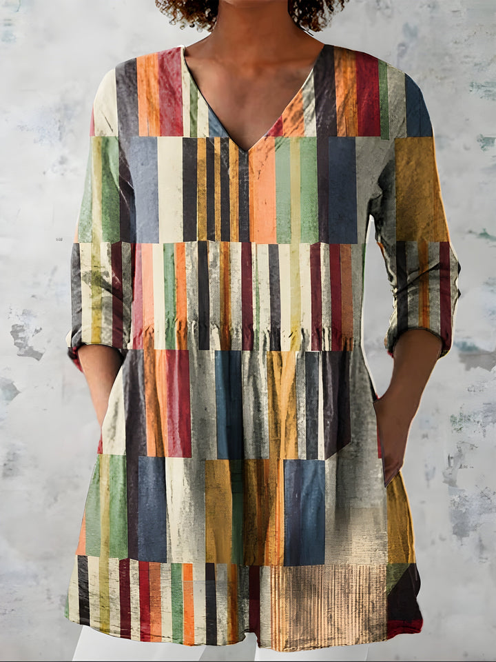 Lydia™ Long Blouse with V-Neck