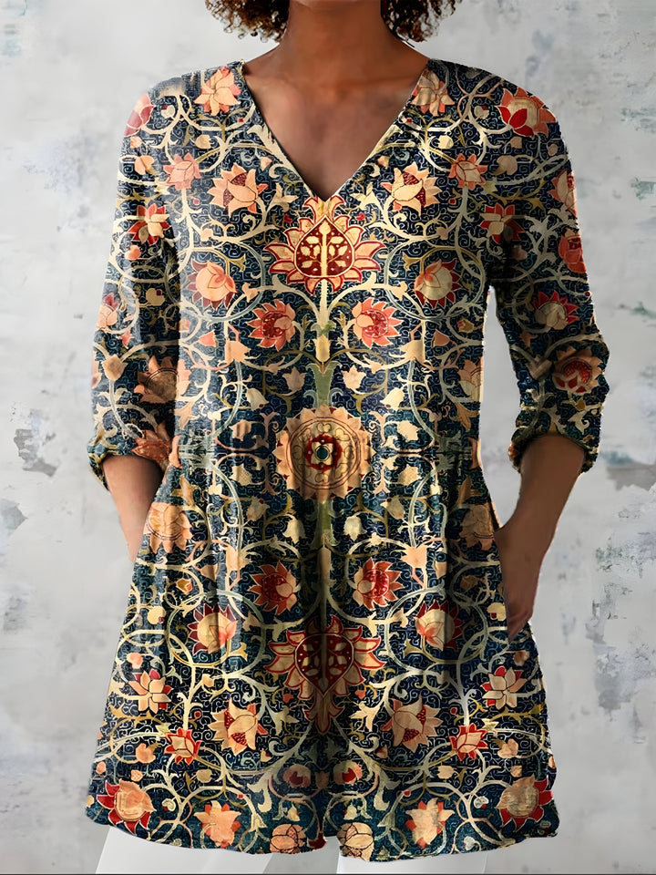 Lilian™ Long Blouse with V-Neck