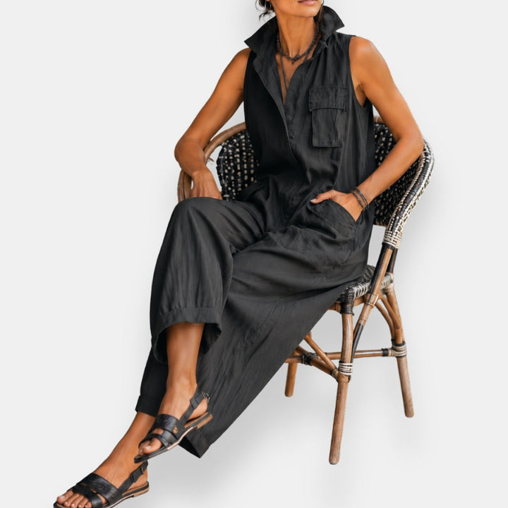 Roslyn™ | Sleeveless Cargo Jumpsuit