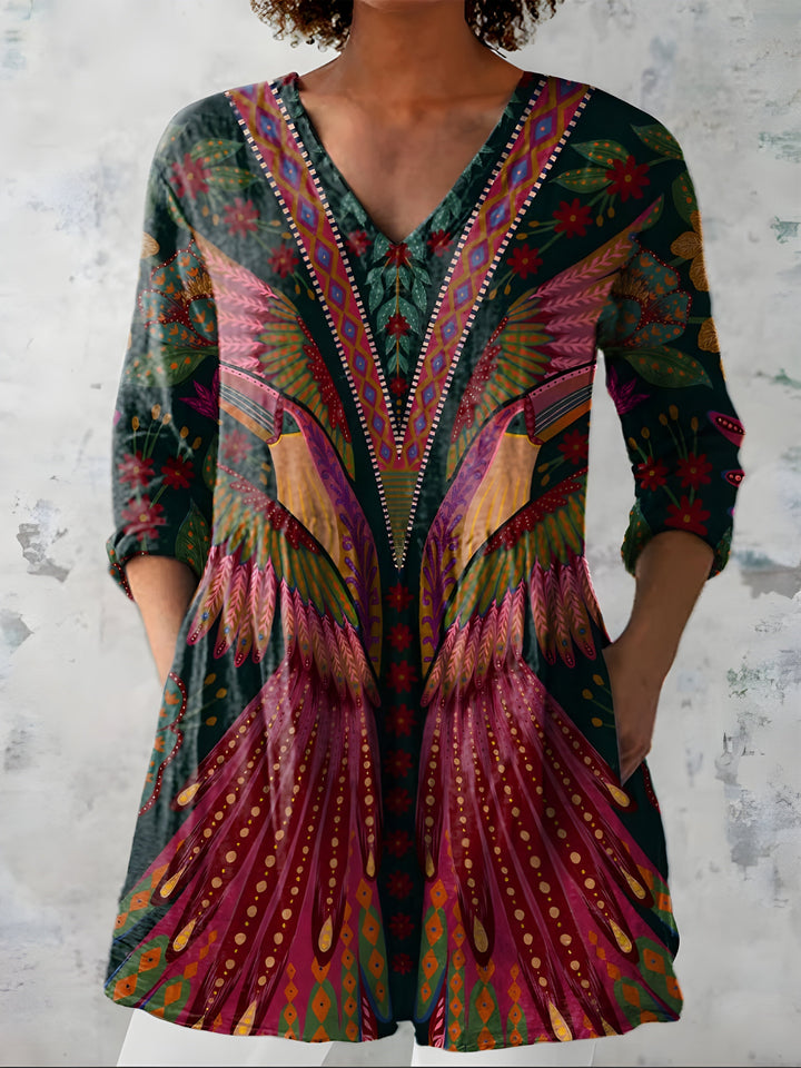 Jayla™ Long Blouse with V-Neck