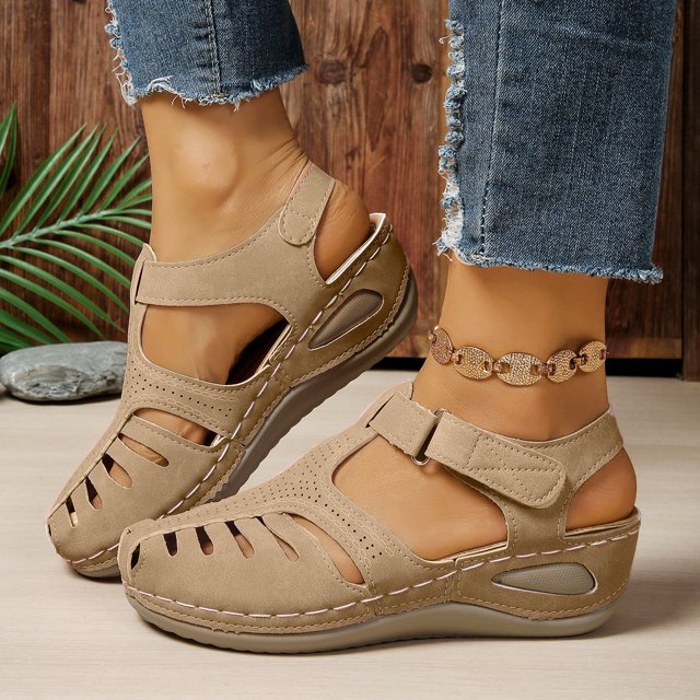 Delphine™ | Closed-Toe Wedge Sandals