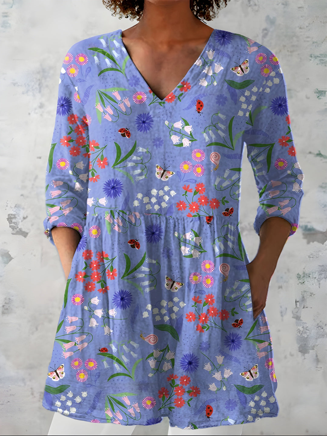 Josie™ Long Blouse with V-Neck