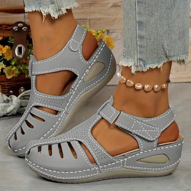 Delphine™ | Closed-Toe Wedge Sandals