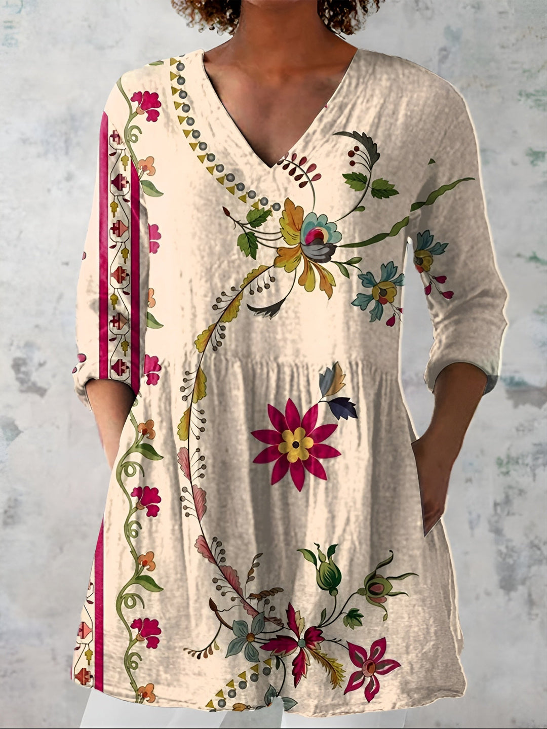 Lottie™ Long Blouse with V-Neck