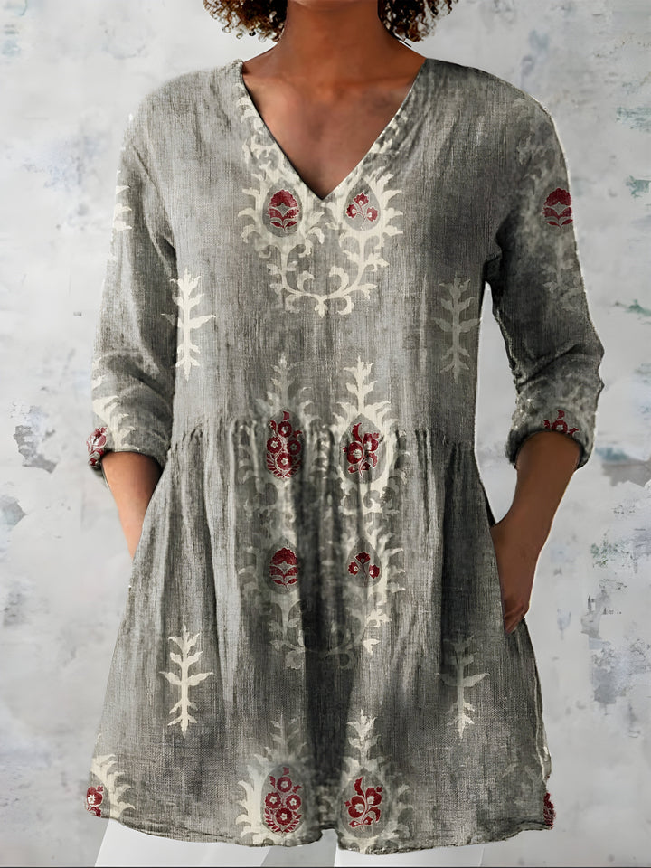 Everly™ Long Blouse with V-Neck