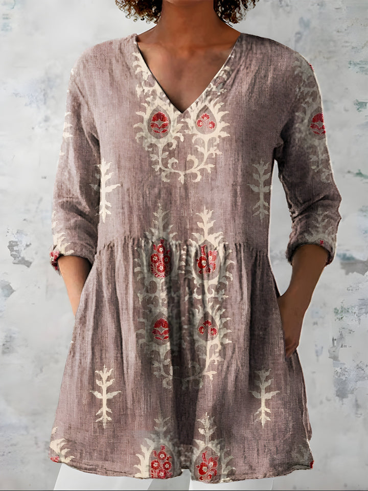 Everly™ Long Blouse with V-Neck