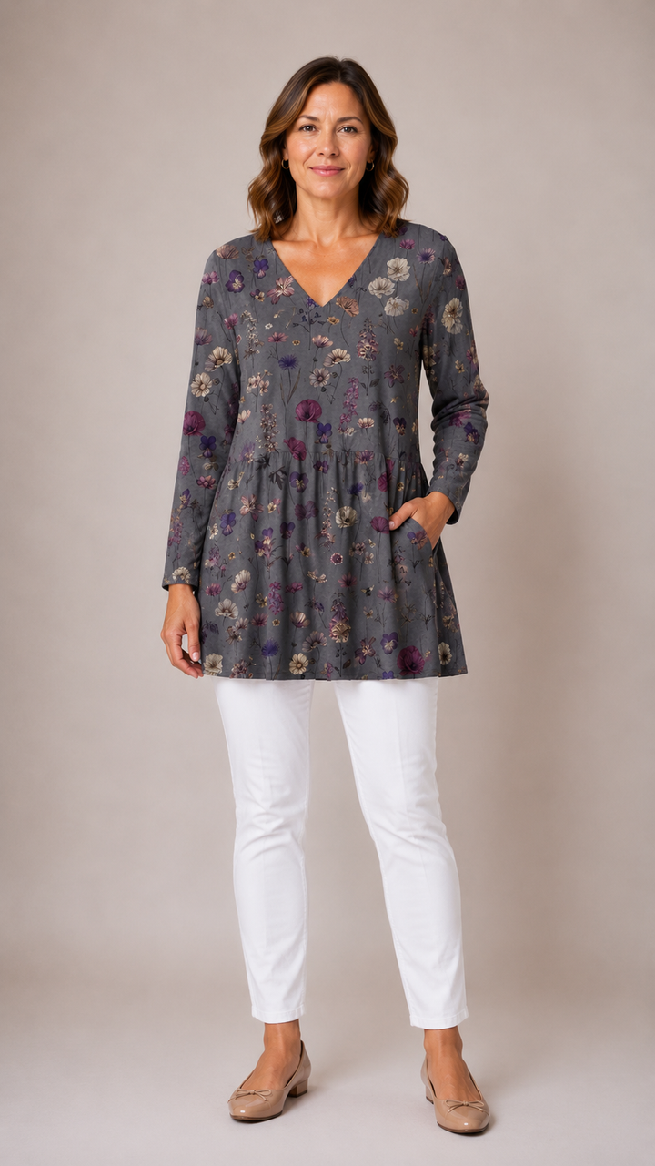 Addison™ Long Blouse with V-Neck