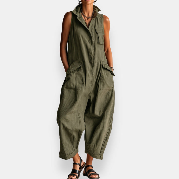 Roslyn™ | Sleeveless Cargo Jumpsuit
