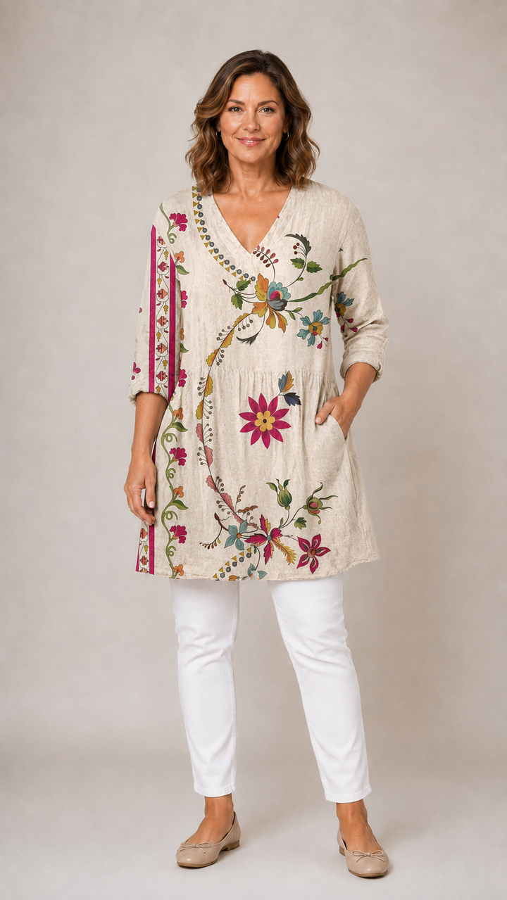 Lottie™ Long Blouse with V-Neck