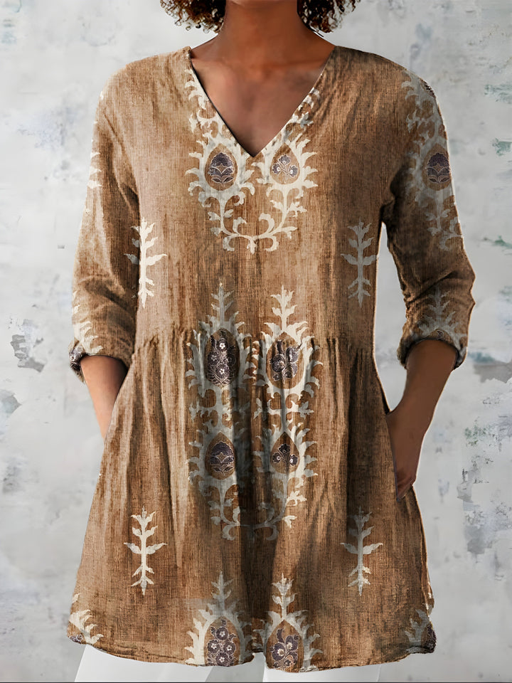 Everly™ Long Blouse with V-Neck
