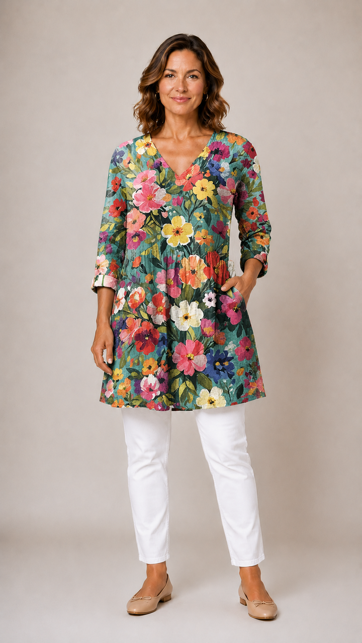 Angel™ Long Blouse with V-Neck