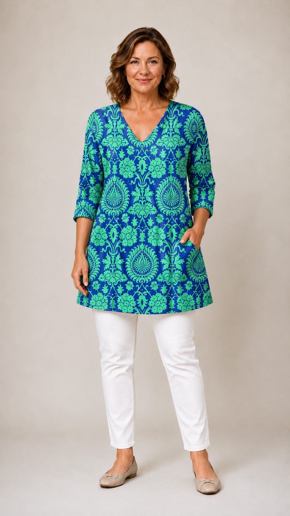 Marlee™ Long Blouse with V-Neck