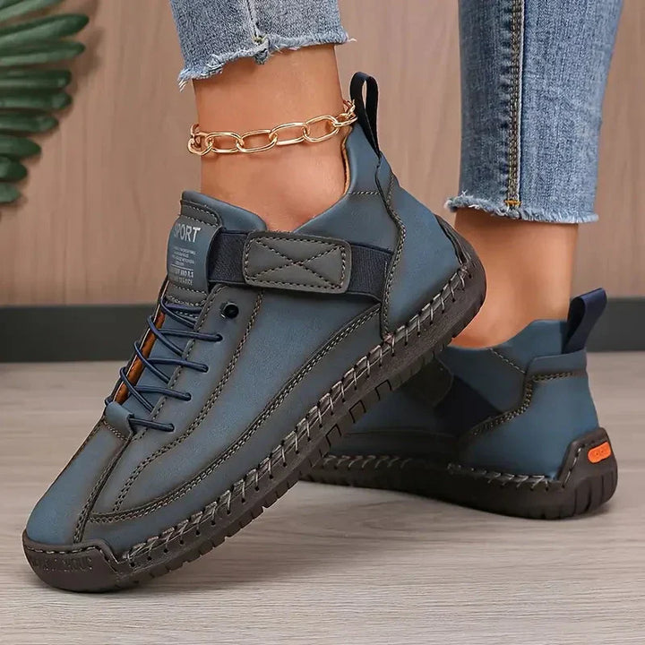 Clover comfort sneakers, top view showing the roomy rounded toe box