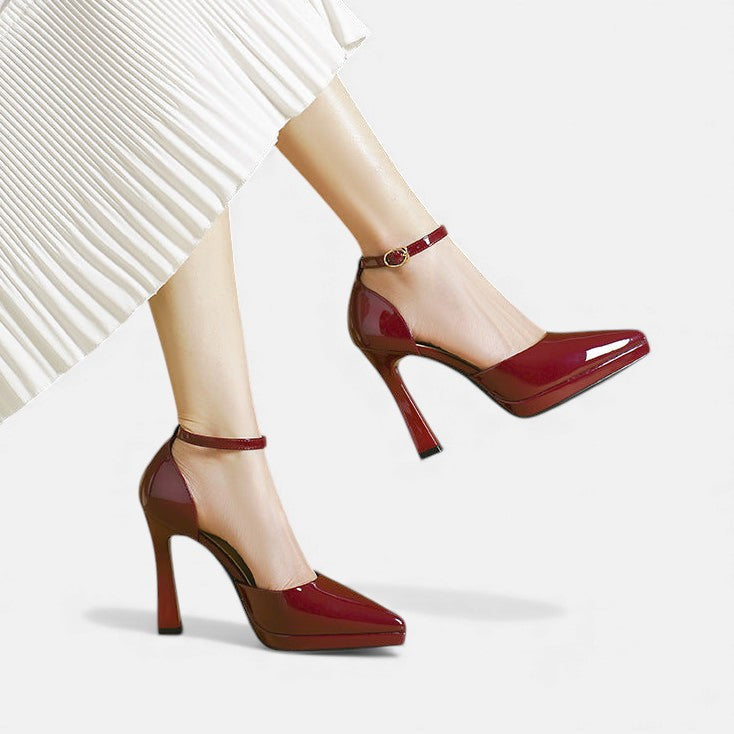Evette Leather Heels