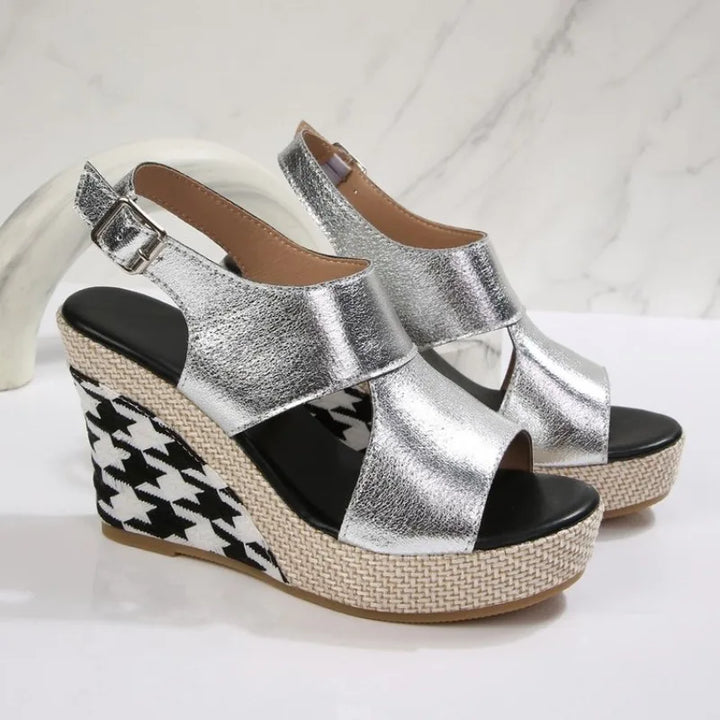 Wedgesandalen voor dames, zomer 2026, nieuw platform, kleine maat, verhoogde Romeinse sandalen met open teen
