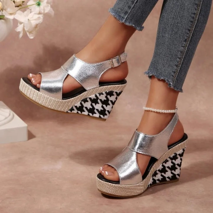 Wedgesandalen voor dames, zomer 2026, nieuw platform, kleine maat, verhoogde Romeinse sandalen met open teen