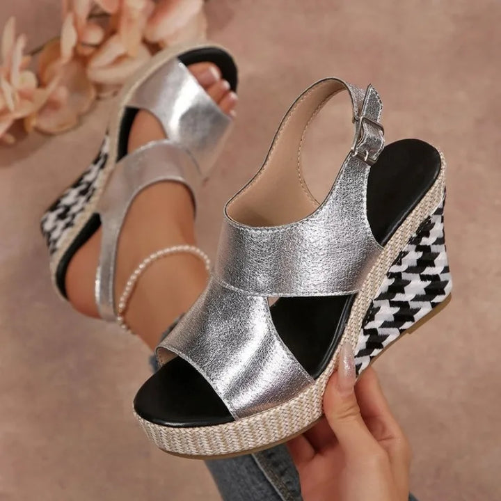 Wedgesandalen voor dames, zomer 2026, nieuw platform, kleine maat, verhoogde Romeinse sandalen met open teen