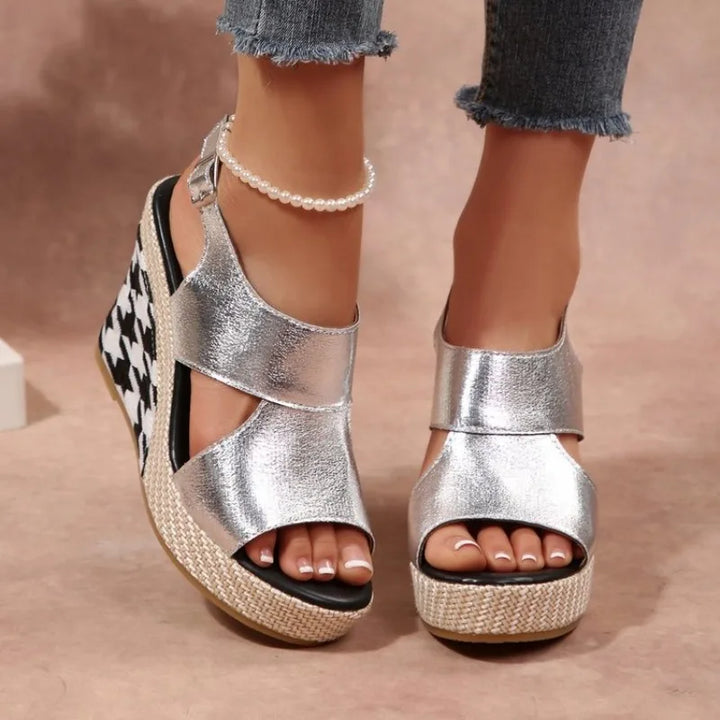 Wedgesandalen voor dames, zomer 2026, nieuw platform, kleine maat, verhoogde Romeinse sandalen met open teen