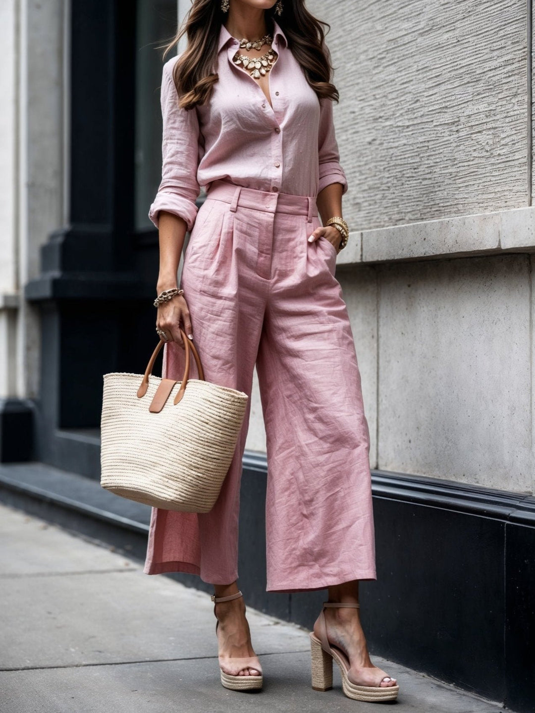 Nelle™ Elegant Shirt & Capri Set