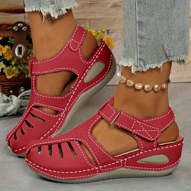 Delphine™ | Closed-Toe Wedge Sandals