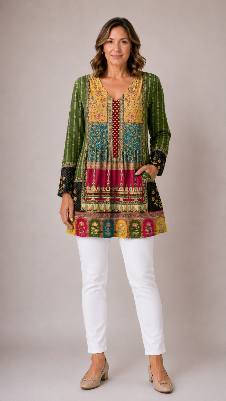 Melody™ Long Blouse with V-Neck