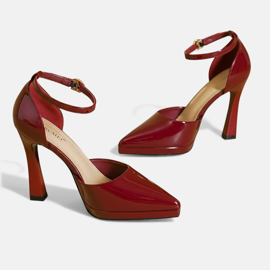 Evette Leather Heels
