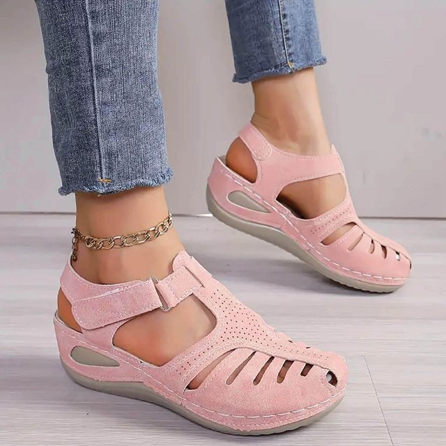Delphine™ | Closed-Toe Wedge Sandals