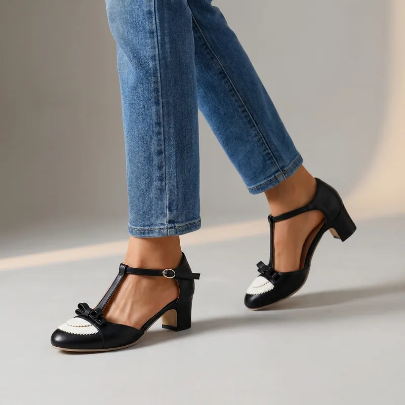 Evanie™ | Feminine Bow Heeled Sandal for All-Day Elegance