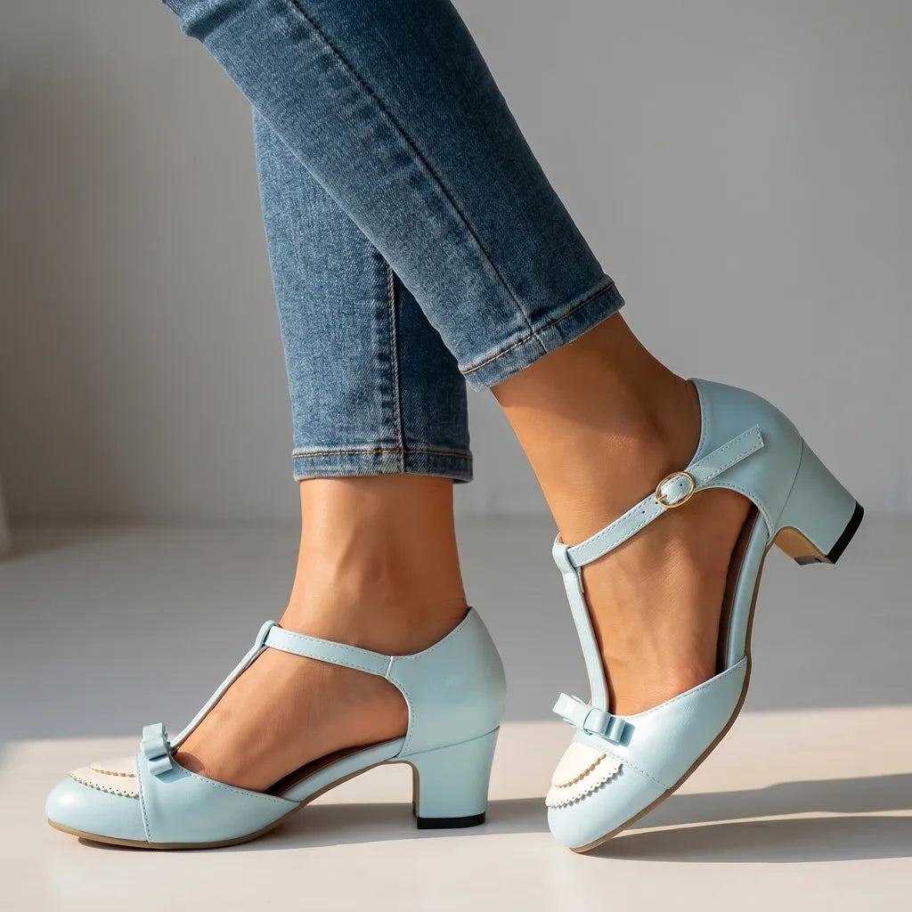 Evanie™ | Feminine Bow Heeled Sandal for All-Day Elegance
