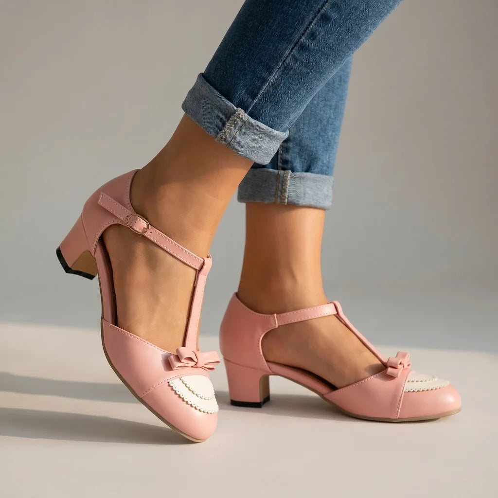 Evanie™ | Feminine Bow Heeled Sandal for All-Day Elegance