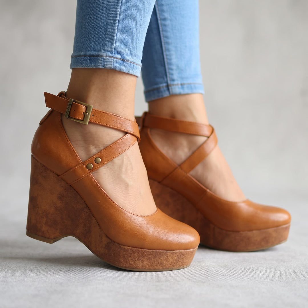 Annabel Cross-Strap Wedges