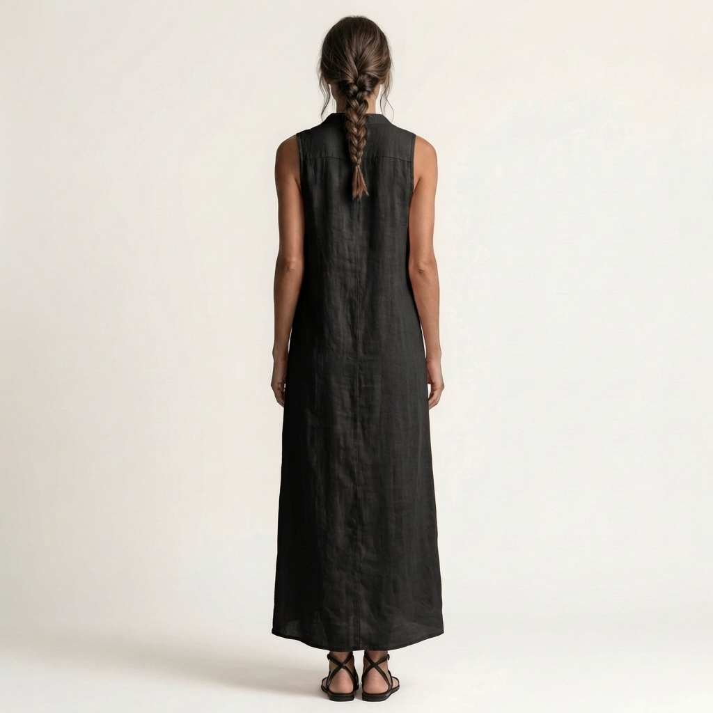 Mirabell | Hooded Button-Front Sleeveless Maxi Dress