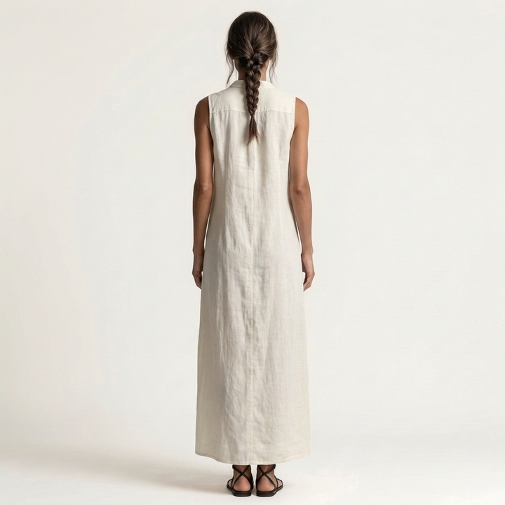 Mirabell | Hooded Button-Front Sleeveless Maxi Dress