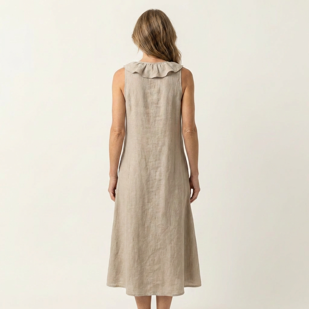 Vicky | Ruffle-Front V-Neck Sleeveless Maxi Dress
