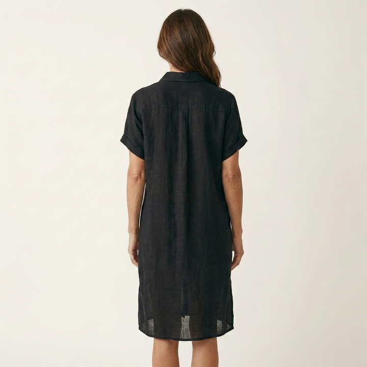 Nidalie | Midi Shirt Dress with Rolled Cuffs