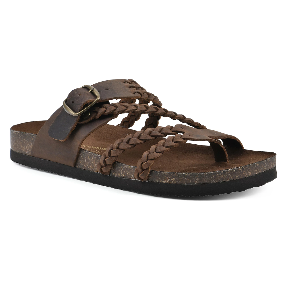 Vellara | Women's Braided Strap Big Buckle Cork Footbed Sandal